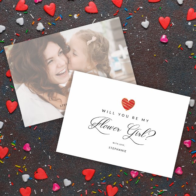 Photo Seras-tu ma demoiselle d'honneur Cœur Rouge (Créateur téléchargé)