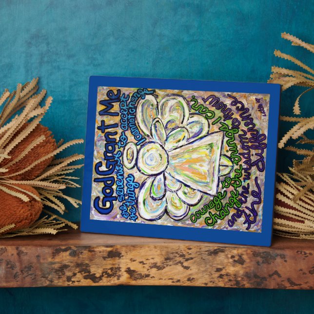 Photo Sérénité Prière Ange Peinture Art Plaque (Côté)