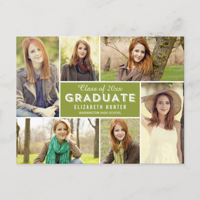Photo Shocase EDITABLE COULEUR Graduation Carte po (Devant)