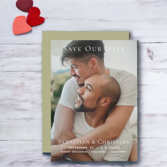 Photo Simple Enregistrer Le Mariage Date (Photo Simple Save The Date Wedding card from Ricaso - upload your own photograph)