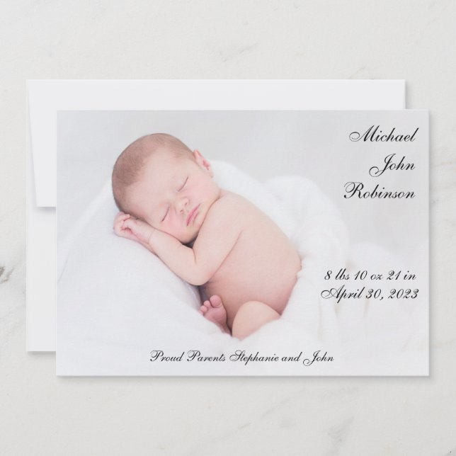 Photo simple Faire-part de naissance bébé (Devant)