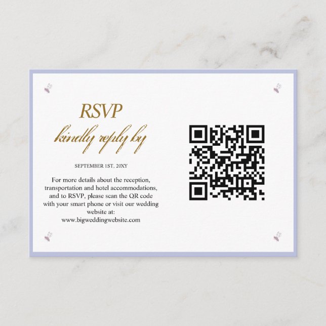 Photo simple moderne QR Code Mariage carte de boît (Devant)