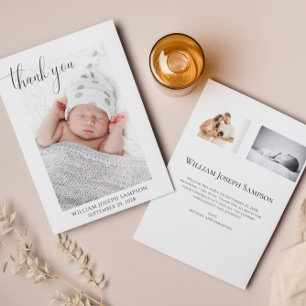 Photo simple Nouveau Merci bébé Faire-part de nais