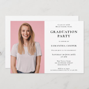 Photo simple White Graduation Party Invitation