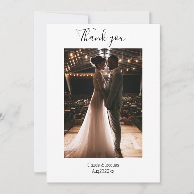 Photo Simplical Eucalyptus Mariage Carte de remerc (Devant)