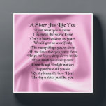 Photo Sister Poem Plaque - Pink Silk Design<br><div class="desc">A great gift for a special sister</div>