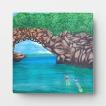 Snorkeling au Paradise Tabletop Plaque avec Easel
