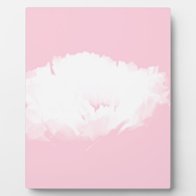 Photo Soft Pink White Peony Floral Plaque (Devant)