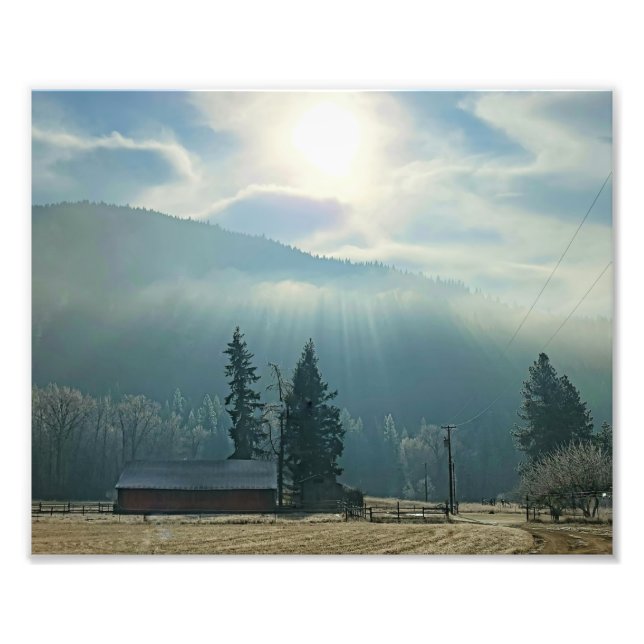 Photo Soleil et brouillard de 10 po x 8 po || Impression (Devant)