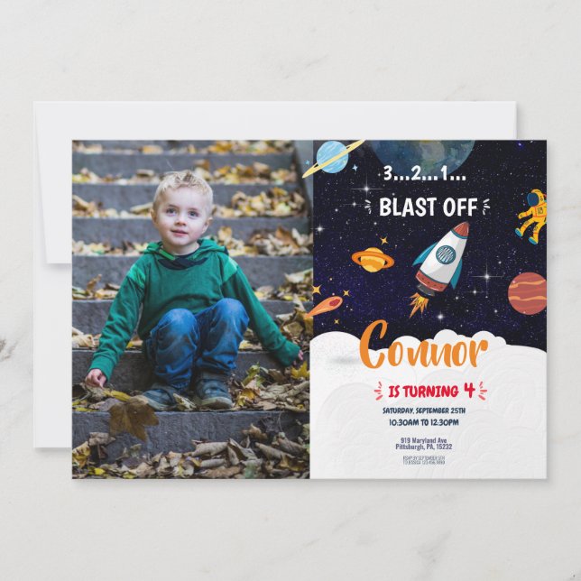 Photo spatiale - TOUT ÂGE Anniversaire Invitation (Devant)