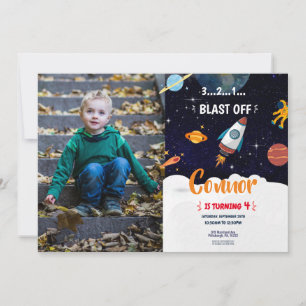 Photo spatiale - TOUT ÂGE Anniversaire Invitation