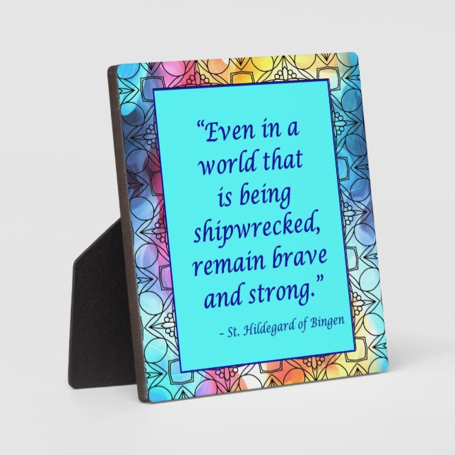 Photo St Hildegard de Bingen Cote Plaque avec Easel (Recto)
