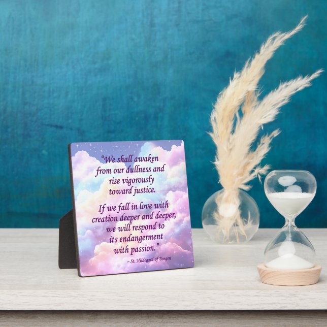 Photo St Hildegard de Bingen Cote Plaque avec Easel (Insitu)