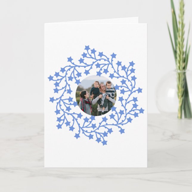 Photo Star Wreath Carte de vacances scandinave (Devant)