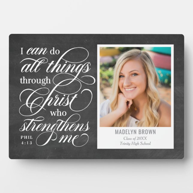 Photo Strengthened Graduation Keepsake Desktop Plaque (Devant)