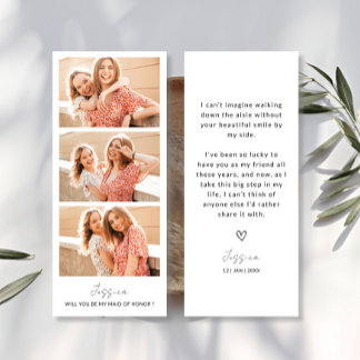Photo Strip 3 Photos Carte de proposition Bridesma