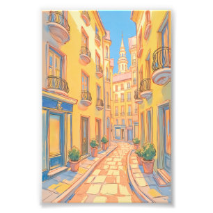 Photo Sunny European Street Print - Voyage confort