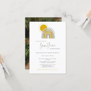 Photo Sunshine Rainbow Baby shower Invitation