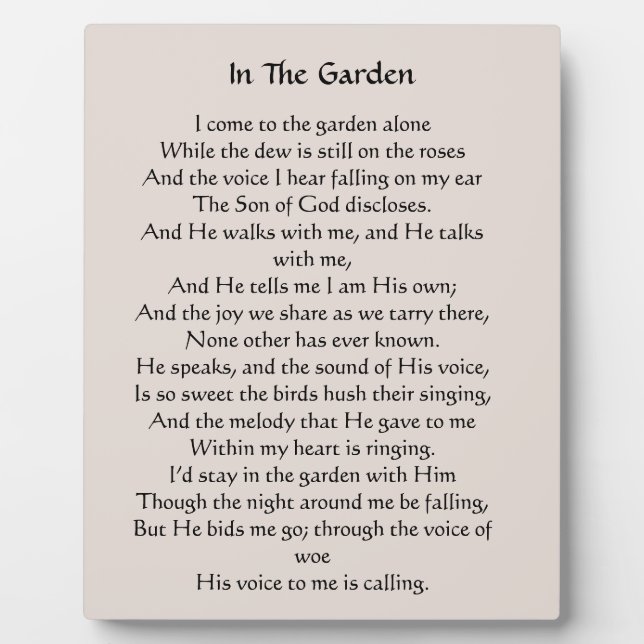 Photo Sur La Plaque Hymn Garden (Devant)