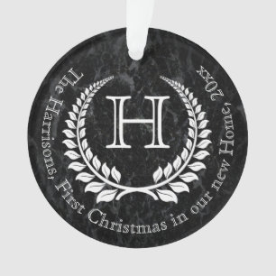 Photo sur le dos Lettre monogramme Premier Noël