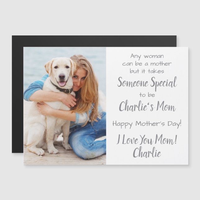 Photo sur mesure de Dog Mom Custom Pet Photo Carte (Devant / Derrière)