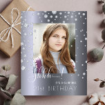 Photo Surprise Anniversaire invitation diamant arg<br><div class="desc">Une invitation à une fête d'anniversaire surprise. Modèle pour votre propre photo. A l'avant : Représentation de texte blanc : Shhh ! C'est une surprise. Le texte est écrit avec un script de style moderne écrit à la main. Texte : 21e anniversaire (ou tout âge). Décoré avec un faux sprinkle...</div>