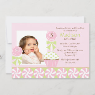 Photo Sweet Cupcake Invitation d'anniversaire