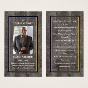 Photo Sympathy Funeral Memorial Prayer Cartes