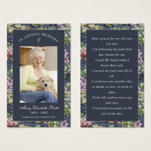 Photo Sympathy Funeral Memorial Prayer Cartes