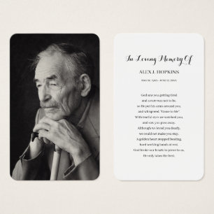 Photo Sympathy Funeral Memorial Prayer Cartes