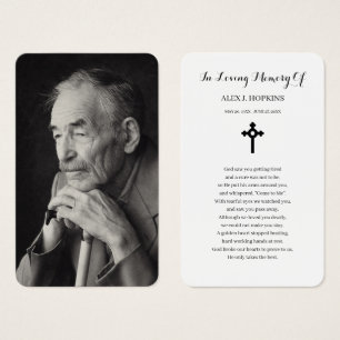 Photo Sympathy Funeral Memorial Prayer Cartes