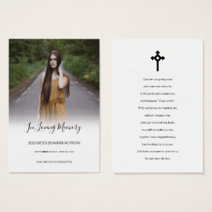 Photo Sympathy Funeral Memorial Prayer Cartes