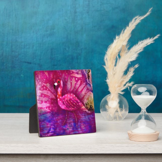 Photo Tabletop Plaque Flamant rose Whimsical Art Imprime (Insitu)