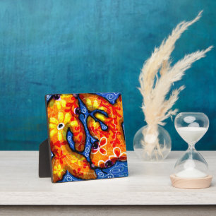 Photo Tabletop Plaque Koi Poisson Art Abstrait Imprimer
