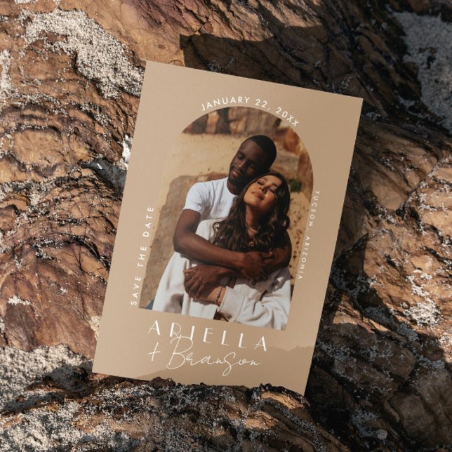 Photo Tan Neutre et Moderne Enregistrer La Carte D (Créateur téléchargé)