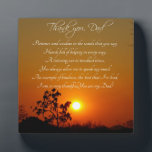 Photo "Thank You, papa" Poem Poem Poem Plaque<br><div class="desc">Lovely tree and sunset with poem thanking Dad for everything. Great for Father's Day ou birthday. Photographe original par Cherie Haines. Original poem par Cherie Haines.</div>