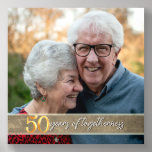 Photo Tile Acrylique 50e anniversaire d'or photo Keepsaké<br><div class="desc">Unique or anniversaire gardien photo carreau personnalisé avec la photo du couple.</div>