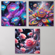 Trippy Cosmic Floral Designs