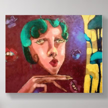 Portrait de femme Abstraite coloré - Peinture à l'