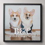 Photo Tile Peel & Stick Nom du monogramme de photo de chien animal de comp<br><div class="desc">Joli chien animal photo Monogramme Noms Keepsaké Carreaux photo</div>