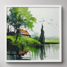 Printemps au bord du lac : Paysage -