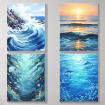 ocean art prints, shapes of the blue ocean