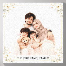 Toile de photo de famille personnalisée | Nom de f