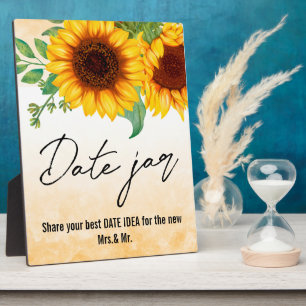 Photo Tournesol Date Jar panneau Tabletop Plaque