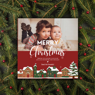 Photo traditionnelle de Noël Rouge personnalisée
