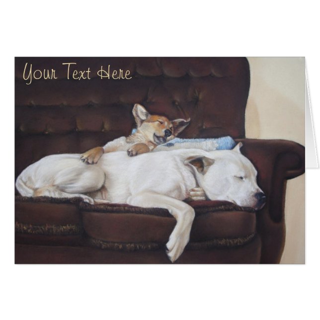 photo très mignonne du chiot brun & bulldog blanc (Devant Horizontal)