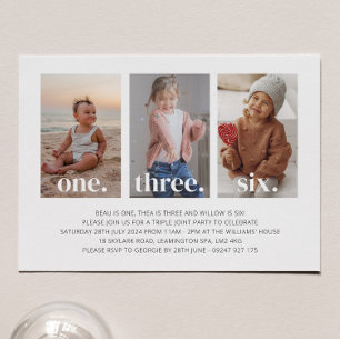 Photo Triple Joint Invitation Anniversaire
