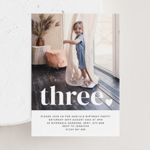 Photo Trois Coeurs Première Invitation Anniversair