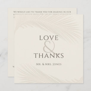 Photo Tropical Leaf Mariage plat Carte de remercie