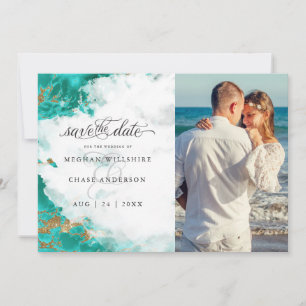 Photo Turquoise Aquarelle Geode BarefootBride™